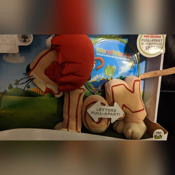 NRFB - PBS Kids Word World Pull-Apart WordFriend Magnetic Lion + DVD BRAND NEW! - Picture 2 of 6